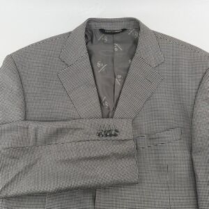 PRONTOMODA Mens Eiffel Wool Cashmere Blend Houndstooth Blazer Suit Jacket 44R